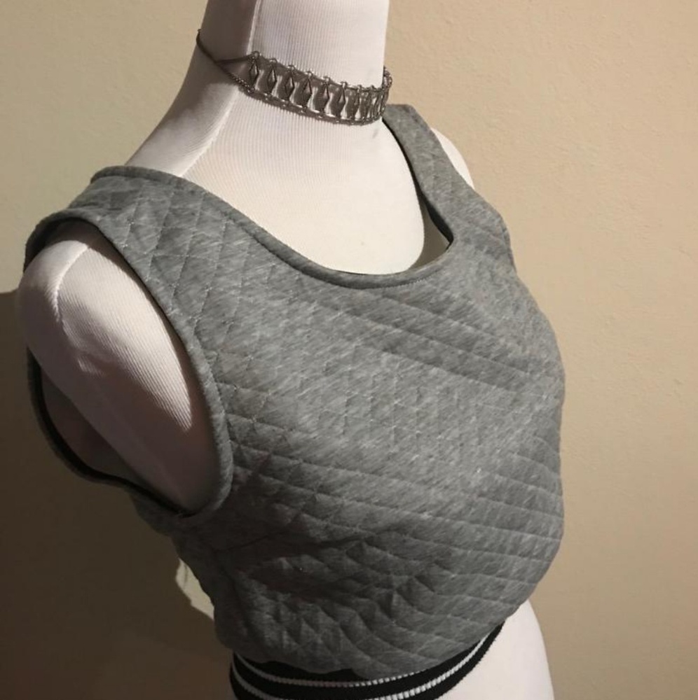 NWT Athletic Grey Crop Top